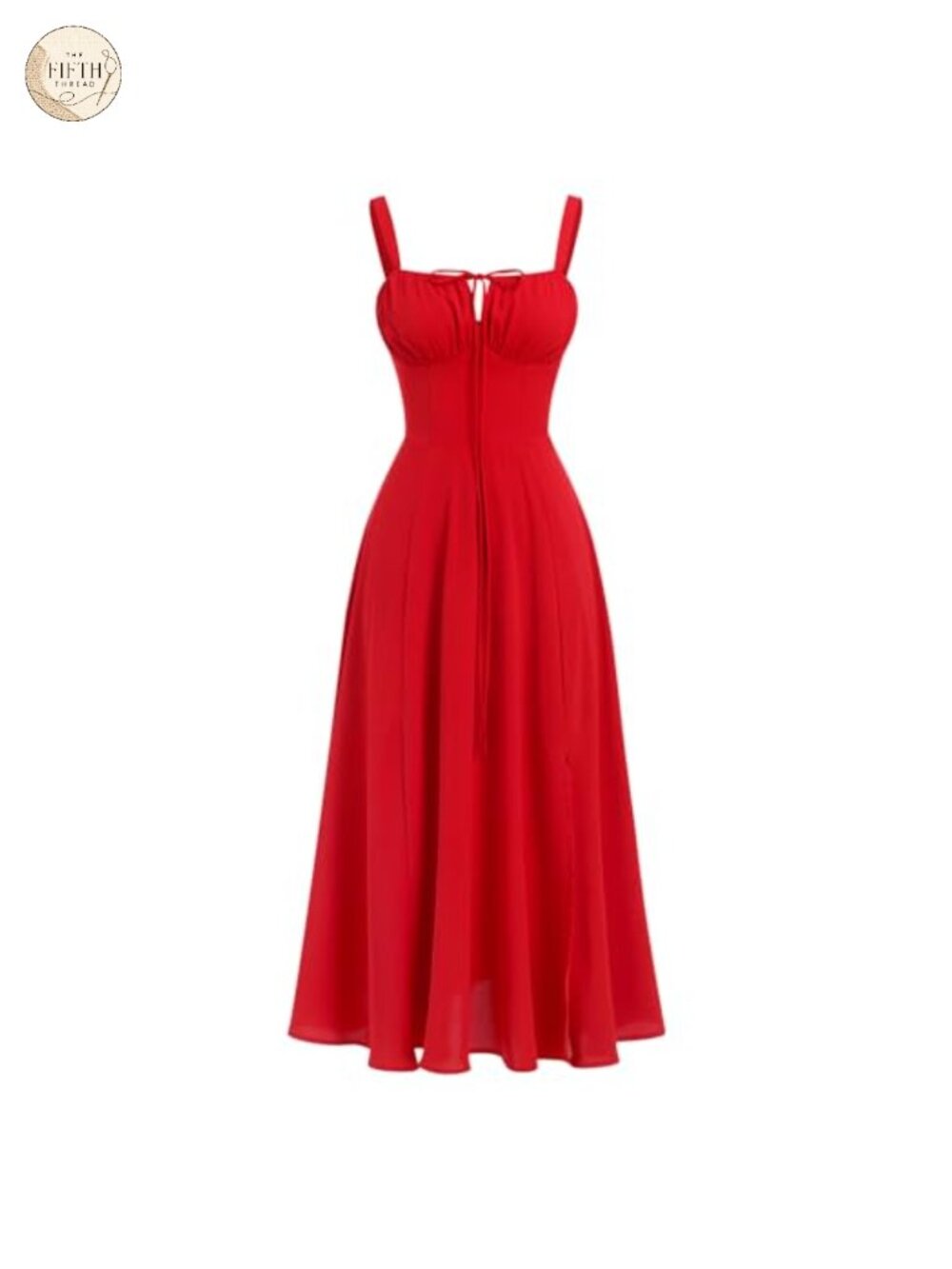 Floral Corset Midi Dress Spaghetti Strap Lace Up A-Line Summer Sundress